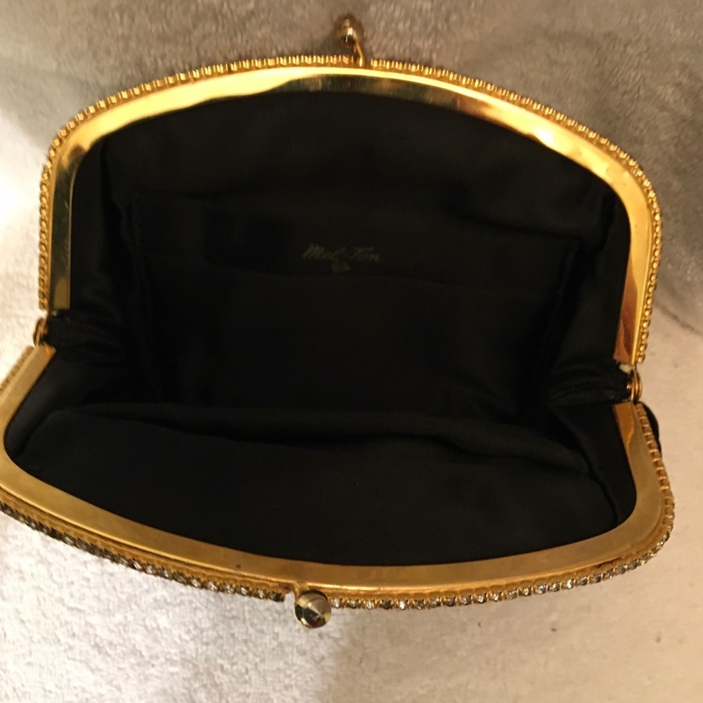 Mel-Ton black velvet vintage evening Clutch